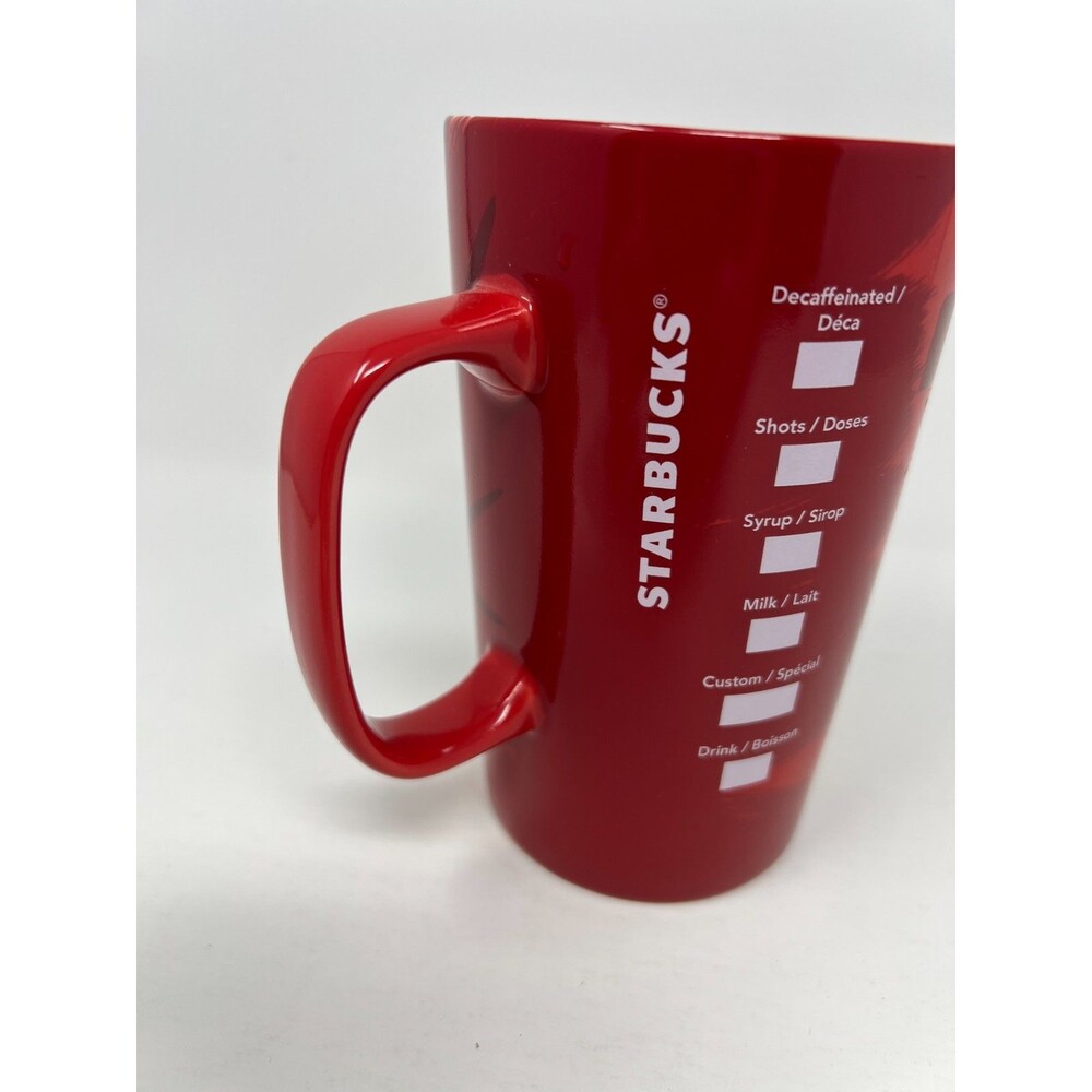 Starbucks 2014 Holiday Red Ceramic Coffee Mug 16 oz Tall Christmas Cup - Picture 4 of 7